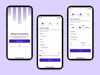 Bill Payments App bill design figma onboarding pay payments ui ux