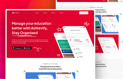 Education Landing Page 3d animation app branding design graphic design illustration logo ui vector