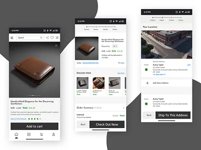 E-commerce App Checkout Process cart ui design checkout now checkout process e commerce ui ui design ux ux design