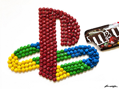 PS1 Logo (out of M&M's) candy food logo mms playstation ps1 sony
