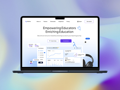 EduFlow - SAAS Landing Page animation branding design landing page saas typography ui uiux ux visual design web design