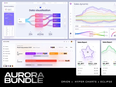 Aurora Bundle 3d animation branding chart dashboard dataviz design desktop graphic design illustration infographic logo motion graphics statistic template ui