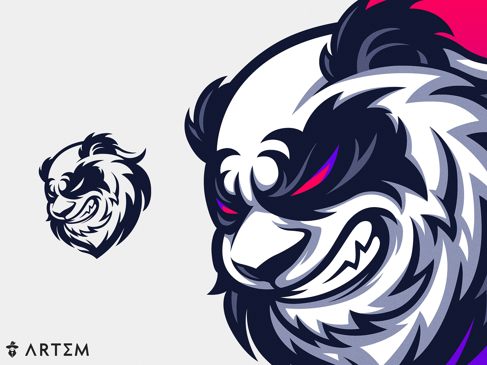 PANDA gaming mascot logo design by ART3M on Dribbble