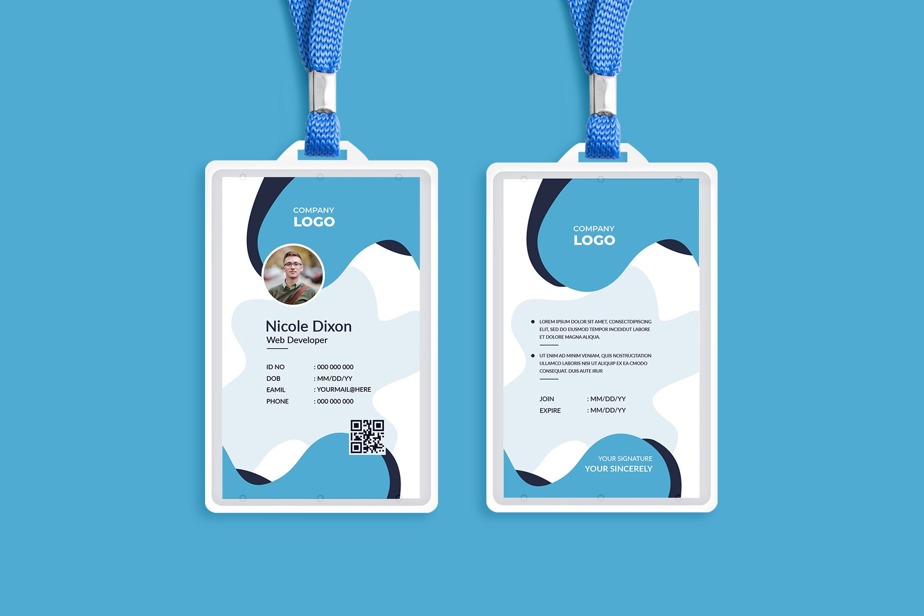 Employee Id Card Back Side Information
