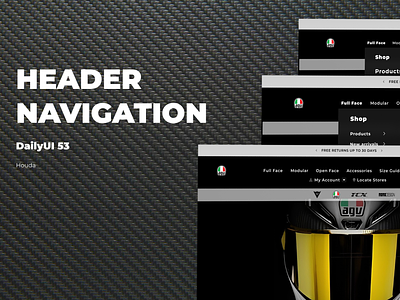 DailyUI 53 - Header Navigation agv pista website daily ui daily ui 53 dailyui dailyui header navigation header navigation header navigation ui header navigation ui design motorcycle website ui ui design uiux design user interface web design website website redesign website ui design