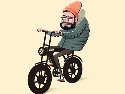 You never see anyone smile on a fatbike bike character cycling electricbike fatbike