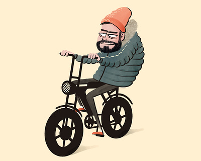 You never see anyone smile on a fatbike bike character cycling electricbike fatbike