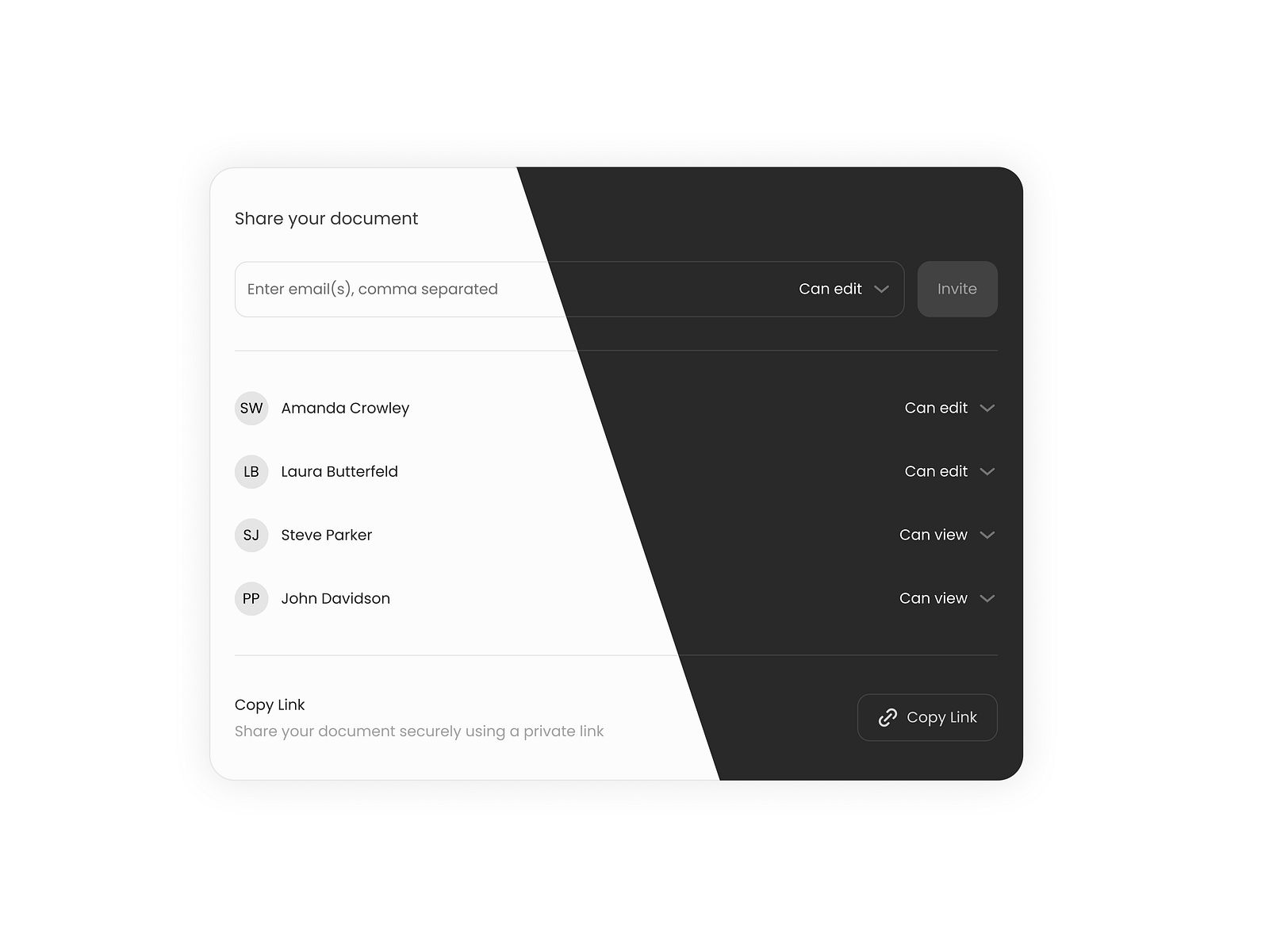 Share Modal Light Mode vs Dark Mode by Shiku on Dribbble
