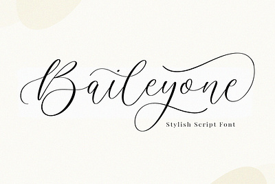 Baileyone - Stylish Script Font font fonts graphic design handwritten font script script font stylish font wedding font