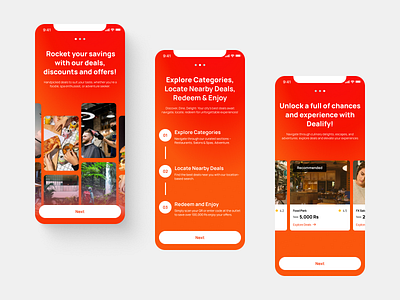 Deals and Discounts Onboarding - Mobile App Design app appdesign book buy card deals design discount figma gradient interface mobile mobile design offer onboard onboarding steps ui uidesign ux