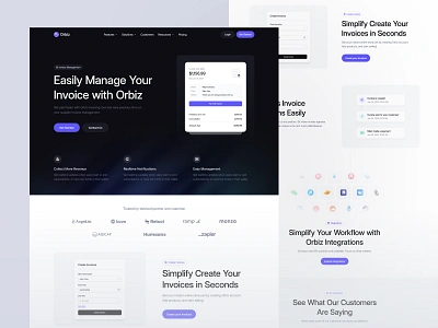 Orbiz - SaaS Website Template clean design designer graphic design landing page marketing saas ui ui kit ui8 uidesign uikit unpixel ux ux kit uxdesign web design website