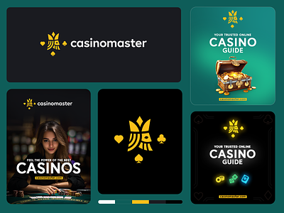casinomaster logo branding cards casino crown design gamble game graphic design head illustration king logo logo designer mark master minimal modern poker power strong