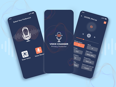 Voice Changer: Mobile App Design app design graphic design ui ux