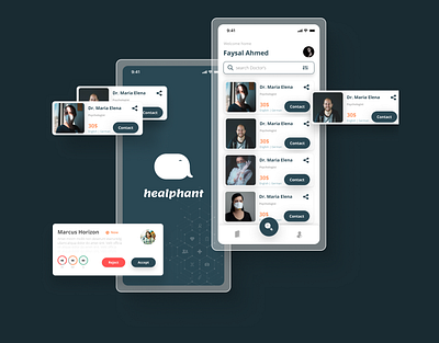 Healthcare mobile app UI UX Design app design branding case study design graphic design healthcare app illustration logo medical app prototype pwa app rafatulux ui ui ux design user flow user journey map wireframe