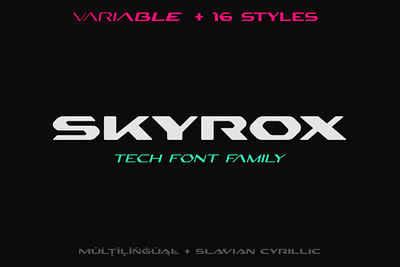 Skyrox Variable Font cyber family font future futuristic futuristic font modern robot skyrox tech type typography