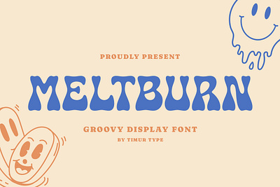 Meltburn - Groovy Display Font branding display display font font fonts graphic design groovy handwritten font script script font wedding font