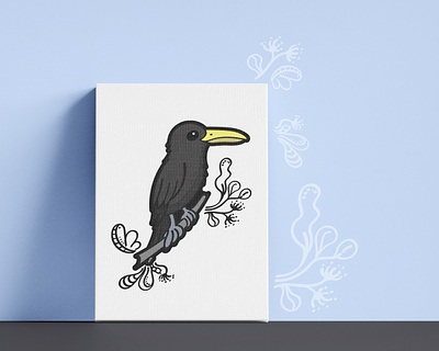 this crow is waiting for you branding crow design draw flat graphic design illustration logo print raven sticker vector