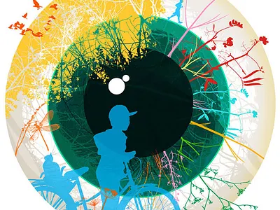 Editorial illustration about sight bike editorial eye face illustration montage sight