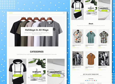 doppie design e commerce e commerce website ecommerce figma figma design home page homepage design landing page landing page design prototyping responsive design shopifiy shopifiy website ui uiux design ux website design