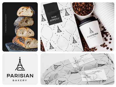 Parisian bakery bakery branding for sale french bakery letter p logo logomark logotype paris unused