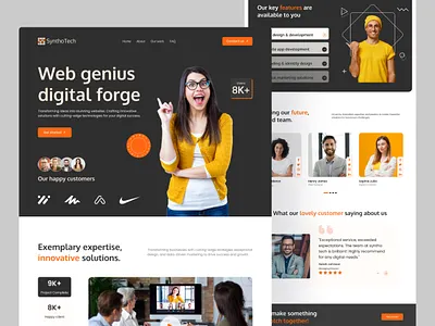SynthoTech - Digital Agency Landing Page clean creativesolutions design digital digital agency landing page digital agency website digitalagency homepage innovation landing page ui uiux ux visual web webdesign website