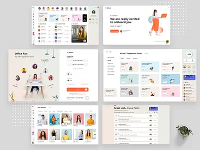 Employee Management Platform admin panel company dashboard employee games login onboarding signup team ui web website