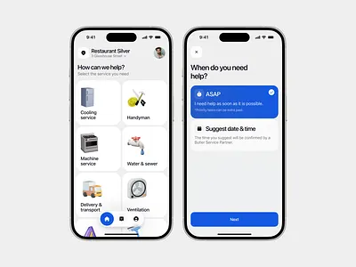Service App for Restaurants & Hotels app clean design menu minimal mobile restaurant service ui ux
