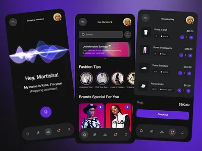 Personal Styling App ai ai assistant app clean design e commerce gotoinc mobile app mobile commerce mobile ui online shopping shopping app shopping bag shopping experience ui virtual shopping