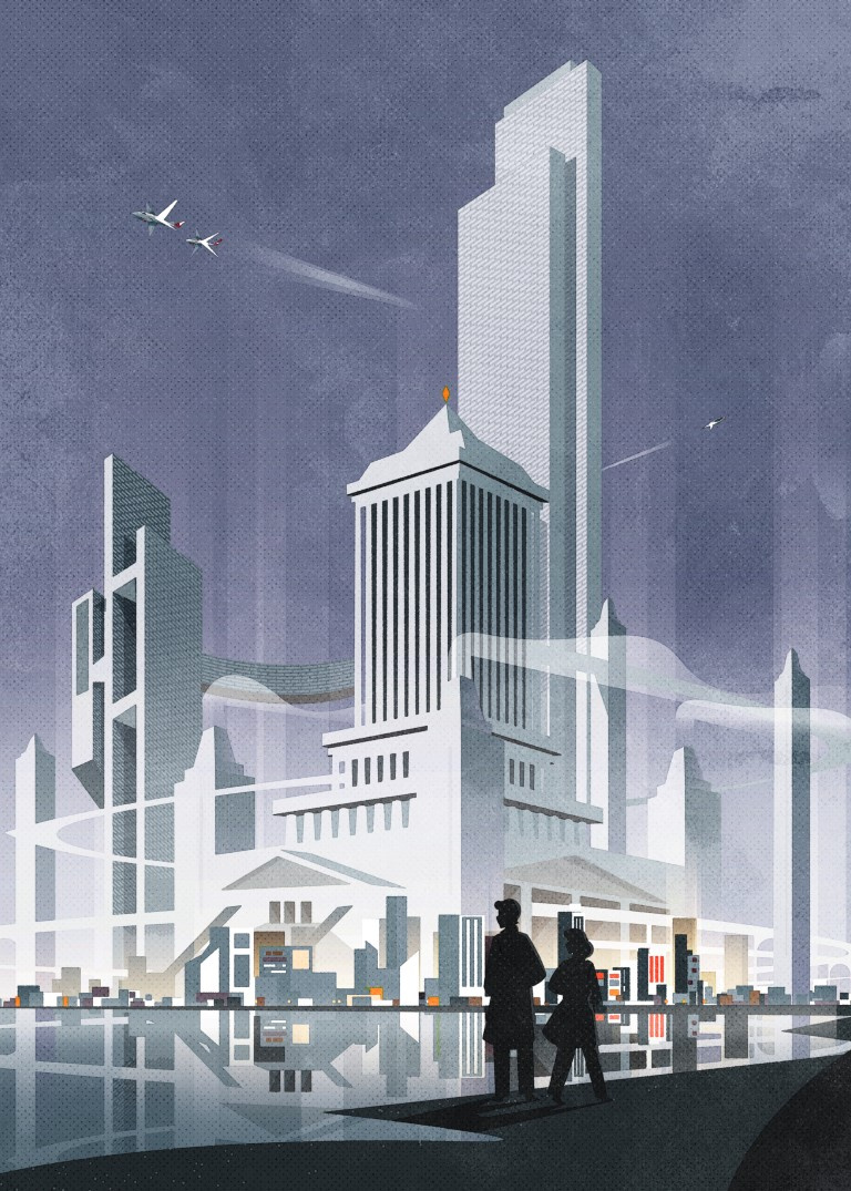 Unleashing my inner Boullée city design illustration illustrator minimalist texture vector