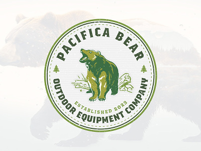 Pacifica Bear First Proposal badge badge logo bear bear logo brand designer branding design graphic design graphic designer idea logo designer logo ideas logo maker logo type logos polar bear vintage logo