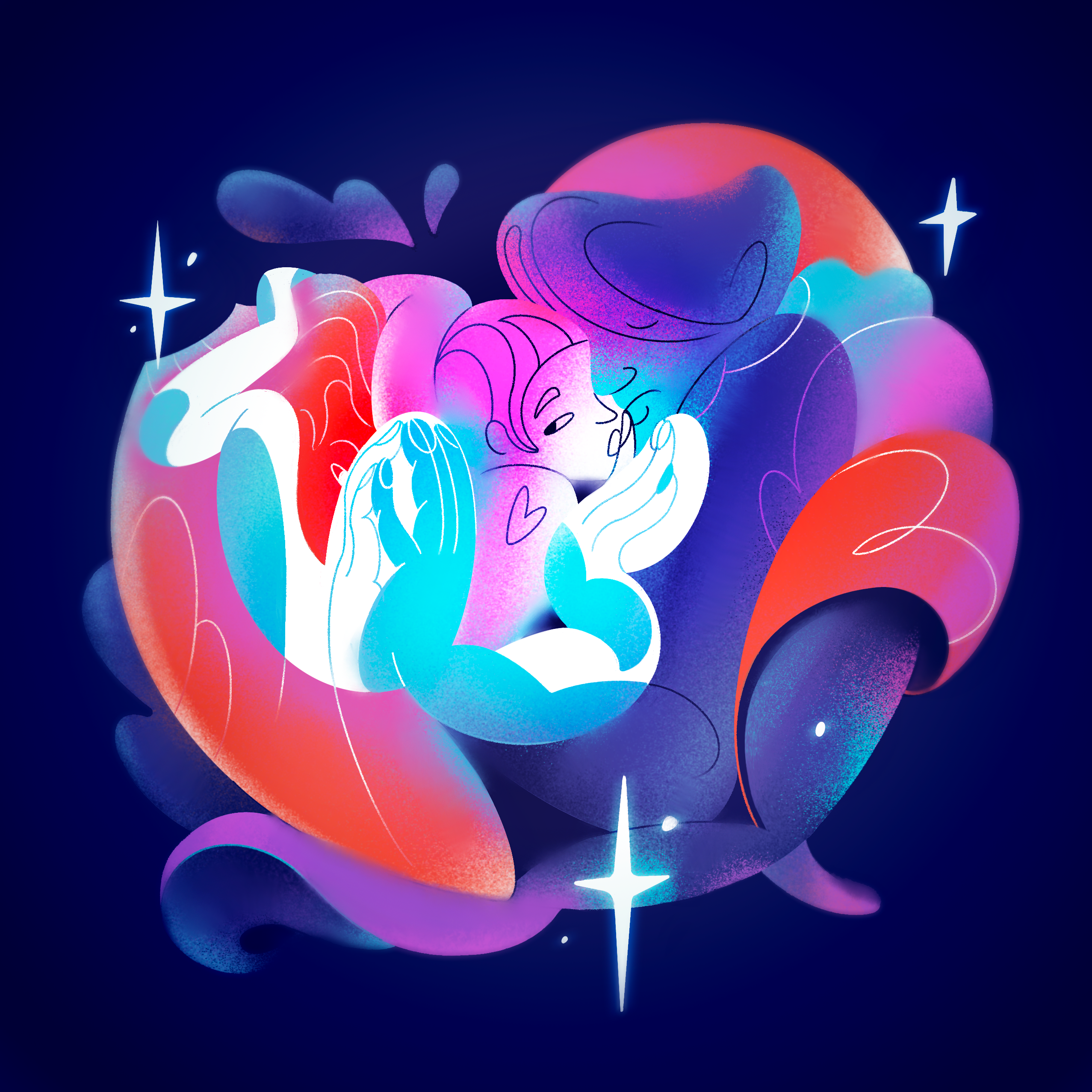 Night flower 2d art 3d animation article design branding character design drawing flower graphic design hug illustration logo love motion graphics night snake ui vector velentinday