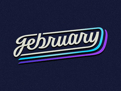 February cursive design doodle graphics lettering logo typography vector wordmark