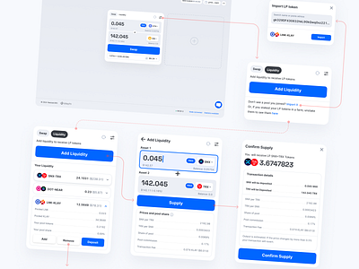 DEX supply liquidity app crypto cryptocurrency dex exchange fintech swap userflow uxui