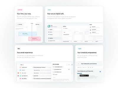 Mail - Bento Grid bento calendar components dashboard drive elements email grid mail pages product design ui ux web web app web design website