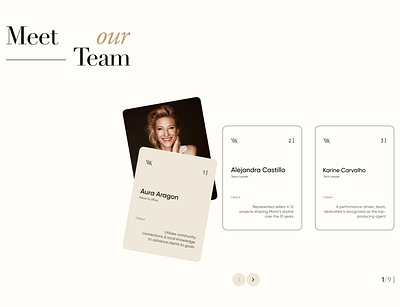 Real estate website "Team" section design figma interface photoshop ui ux webdesign