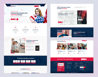 Political Website Template animation campaign candidate election multipurpose political campaign political party ui