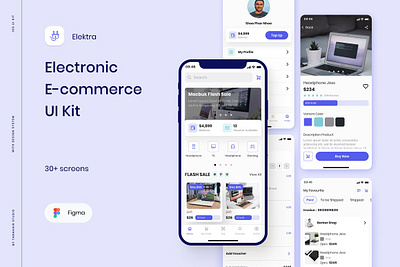 Elektra - E-commerce UI Kit app concept design e commerce electronic figma interface ios kit mobile retail shop template ui ux