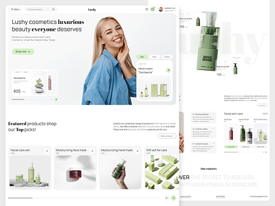 Cosmetics - Web design beauty body care cosmetics cosmetics store cosmetology design ecommerce face care landing page makeup natural online shop personal care product page design scincare self care skin skin care skincare website design