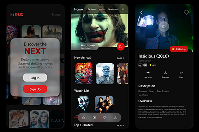 Netflix-Inspired Ui Design app app design contact design figma fresher inspiration netflix ui ui designer ui designing