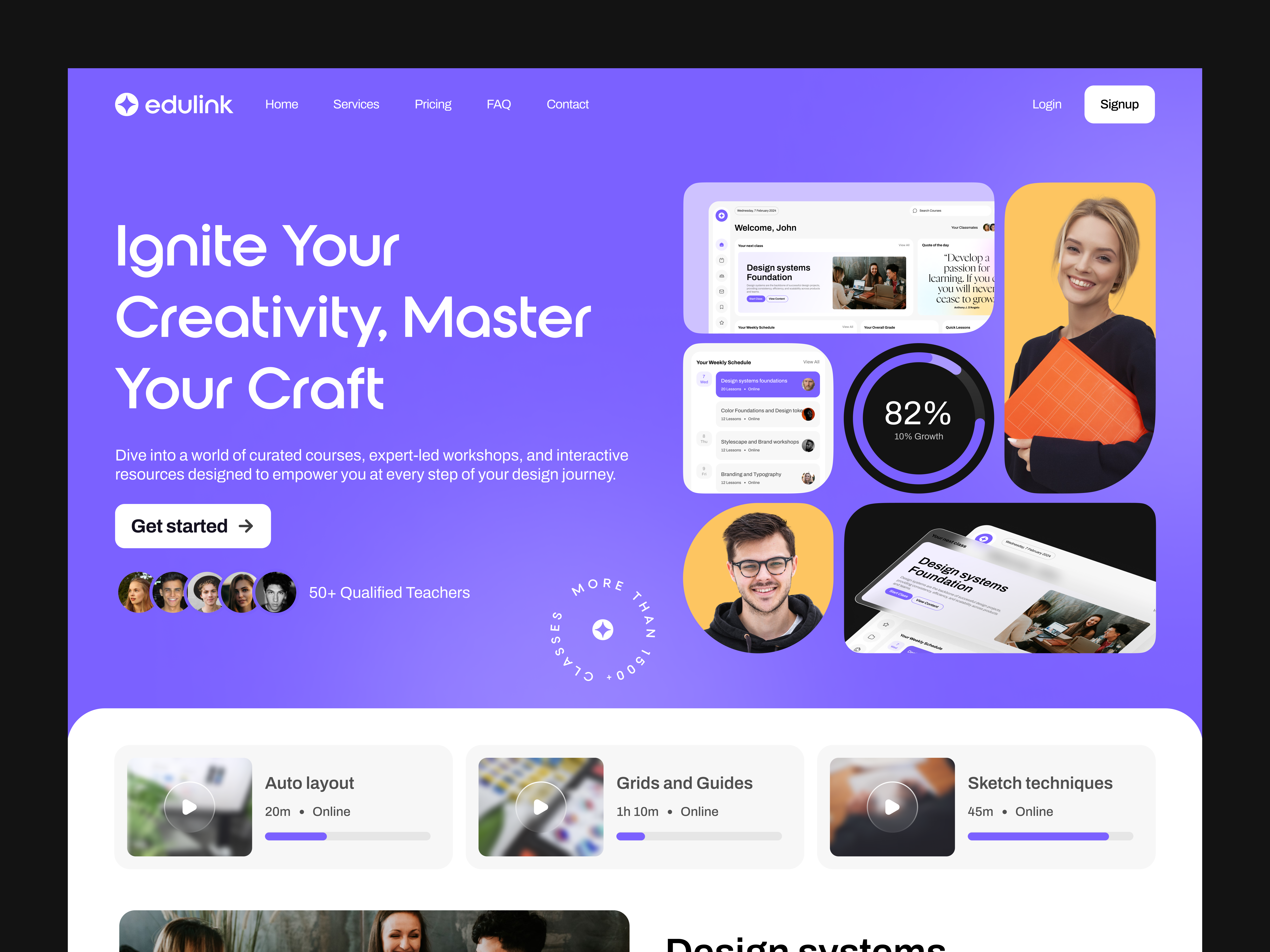 Edilink Landing Page education landing page learning ui ux web webflow website