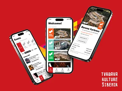 Mobile app design for Tvrđava Kulture Šibenik agency appdesign design locastic mobileappdesign ui ux uxui
