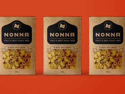 Nonna Italian Gourmet Packaging basil box branding elegant food gourmet green italian jar kraft paper label minimal modern packaging pasta pasta brand pasta sauce red spaghetti tomato