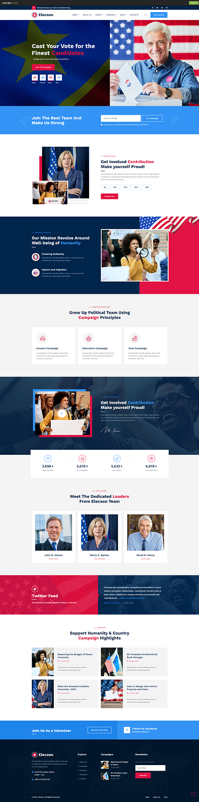 Elecson – Political Election Campaign HTML5 Template voting
