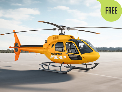 Free Helicopter Mockup. AI Generated aircraft copter eurocopter free freebie helicopter mockup passenger rotary wing rotorcraft transport vehicle