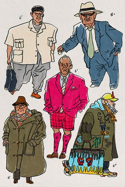 Male Fashionistas (Part 2) adobe photoshop character digital illustration mixed media procreate sketch