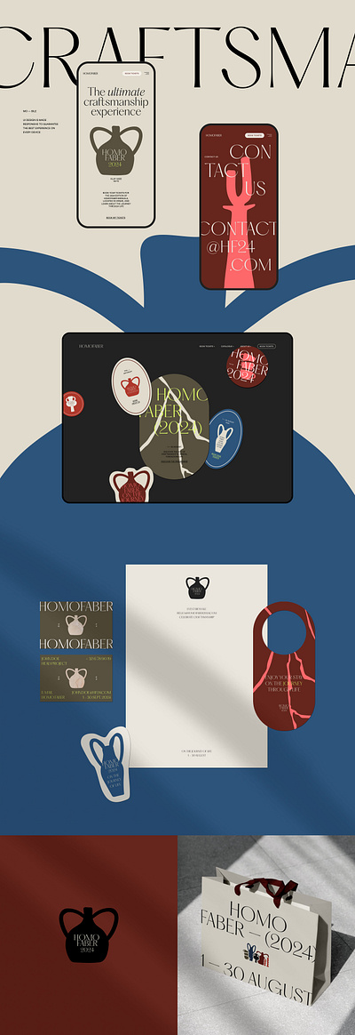 Homo Faber mobile & stationary brand identity branding craftsmanship illustration inspired by nature stationary ui design