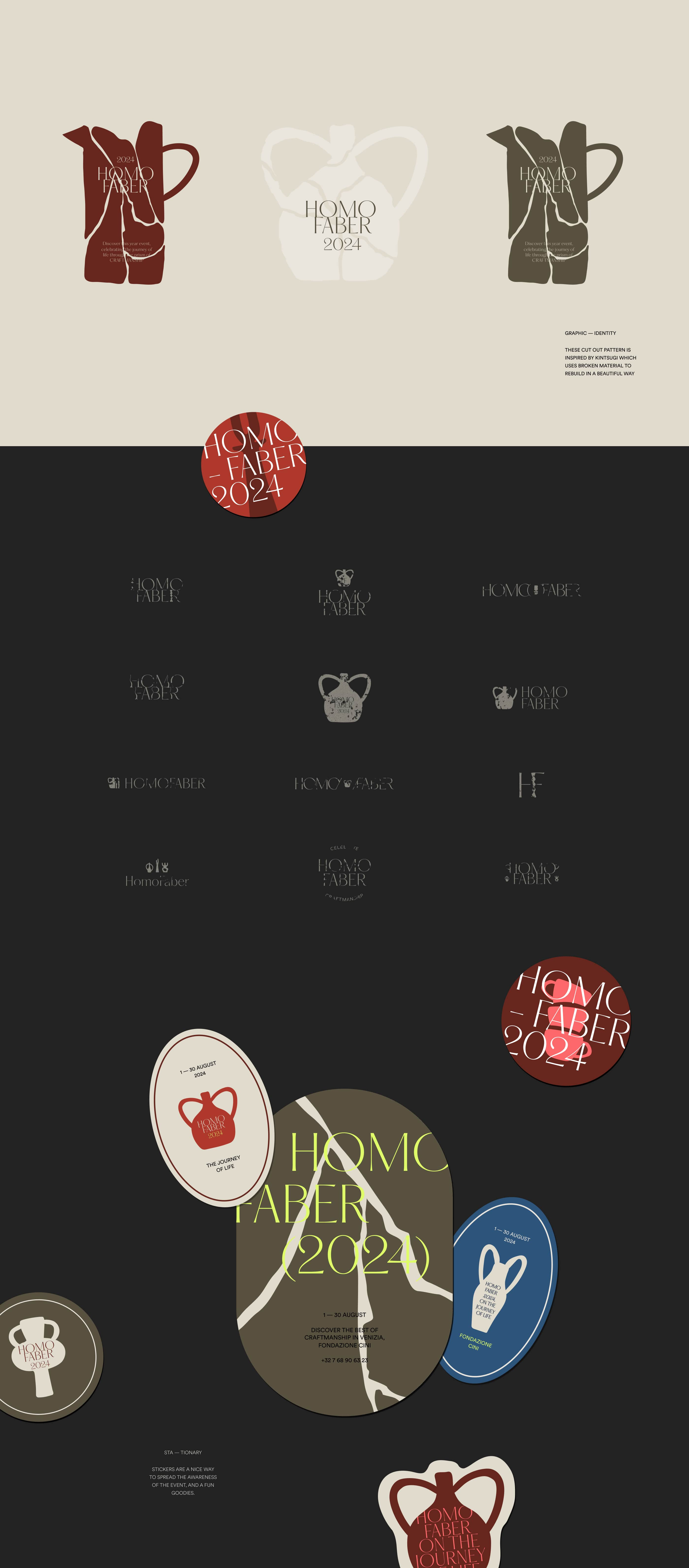 Homo Faber redesign, logo research branding craftsmanship logo design logo research natural color stickers