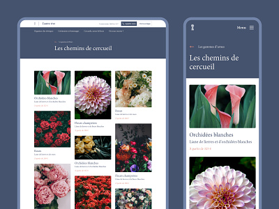 Autre Rive Website Design app compassionate design graphic design peaceful tributes ui