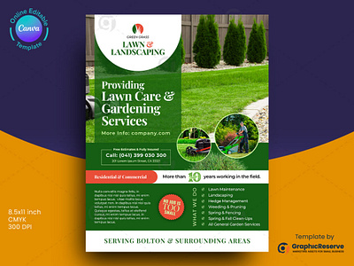 Lawn Care And Landscaping Services Flyer Canva Template landscaping flyer landscaping services flyer lawn care flyer canva template