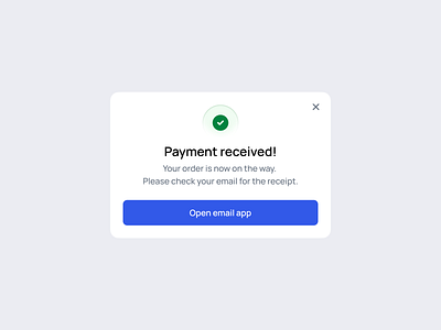 Payment received 123done button clean dialog figma icon minimalism modal ui